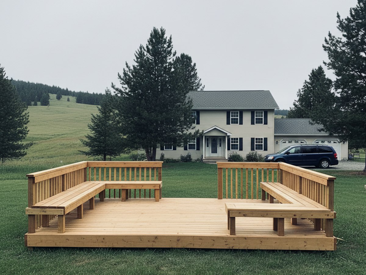 Mighty Deck Solutions crew working on a home